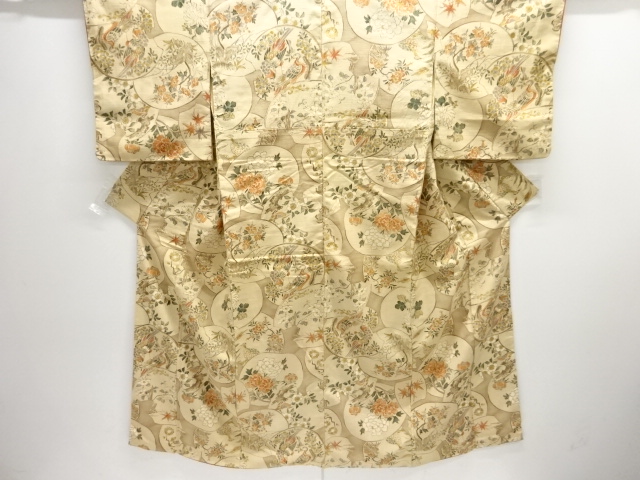 JAPANESE KIMONO / ANTIQUE KIMONO / SILK / TSUMUGI / BIRDS